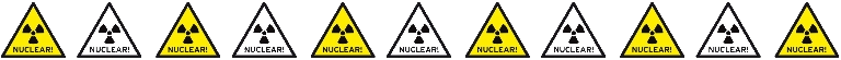 A divider made of nuclear warning symbols